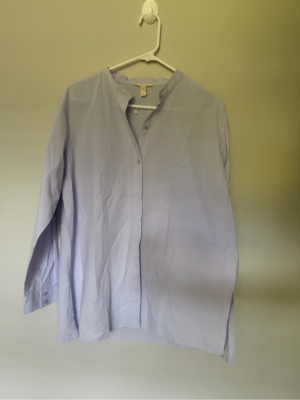 Eileen Fisher Mandarin Collard Shirt Light Lavender Women’s Medium